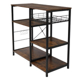 ZNTS 3-Tier Industrial Kitchen Baker's Rack Utility Microwave Oven Stand Storage Cart Workstation Shelf, 04294771