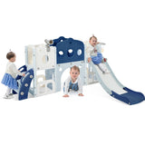 ZNTS 7 in 1 Toddler Slide Set, Freestanding Spaceship Set with Slide, Kids Slide Playset Structure, Arch N710P173045C