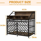 43.3 inch Dog Crate Furniture for Large Dogs,Wooden Dog Crate Divider,Double Door Dog Kennel W2699P208353