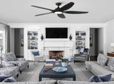 60 In Intergrated LED Ceiling Fan Lighting with Black ABS Blade W136755953