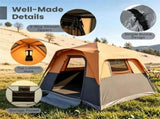 Orange Light-Blocking Outdoor Cabin Tent, Large 9x9ft Interior Windproof Rainfly Tent with Carry Bag 71873593