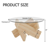 Circular glass coffee table, 33.4-inch modern and distinctive design tea table. Tempered glass GL-W1151P146792