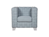 Saree Light Teal Chenille & White Finish Chair B2726P256343