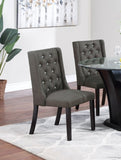 ZNTS Modern Fabric / Polyfiber Ash Black Tufted Set of 2 Chairs Seat Chair Rubber wood MDF Kitchen B011P194025