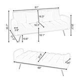 69 Inch Sofa Bed Pink with Adjustable Teddy Sofa for Small Space Living Room and Bedroom W3356P298524