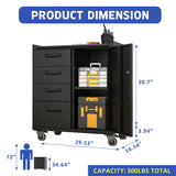 Sturdy Metal Tool Storage Cabinet with Wheels - Tool Storage Cabinet for Garage, Office, and Home T2398P223007