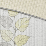 6 Piece Embroidered Quilt Set with Throw Pillows Yellow Full/Queen B03597620