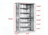 75 Inch 6 Tier Bookcase with Display Shelves and Storage Etagere 04059795
