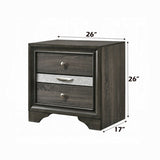 2 Drawers and 1 Jewelry Drawer Nightstand, Gray B016P253358