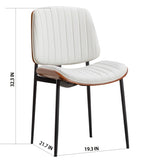 Dining Chairs Set of 2 Mid Century Modern Retro Faux Leather Chair with Bentwood Upholstered Seat W1622123546