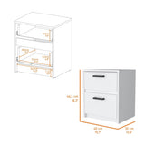 Myrtle 2 Drawers Nightstand, Bedside Table with Metal Handles B128P148758