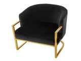 Modern Accent Chair Cozy Armchair Upholstered Reading Chair with Gold Metal Frame Living Room, N763P360688B