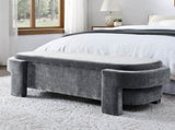 Chenille Upholstered Bench with Large Storage Space for the Living Room, Entryway and Bedroom,Grey, W48790041