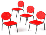 4-piece bar stools, faux leather dining chairs with waterproof surface and metal legs, easy to W2167P206046