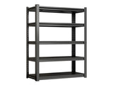 5-Tier Metal Storage Shelving, Industrial Utility Rack, Adjustable Height Bookcase for Living Room, W1831P504779