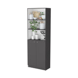 Sutton 2-Door Bookcase, Storage with Multi-Level Shelves and Double Door Design B128P176171