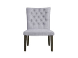 Set of 2 Gray Linen Upholstered Side Chairs, Gray Oak Finish B016P314467