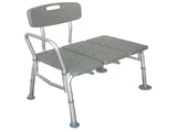 Medical Bathroom Safety Shower Tub Aluminium Alloy Bath Chair Transfer Bench with Back & Handle Gray 23066478