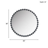 ZNTS Beaded Round Wall Mirror 36"D B03599370