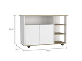 Benton 4-Shelf Kitchen Island Light Oak and White B06280428