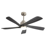 52 Inch Modern Ceiling Fan With Dimmable LED Light 5 Solid Wood Blades Smart Remote Control W934P264729