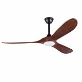 New Model 52 Inch Black Ceiling Fans With lights and Remote Control,18W Led Light, 3 Solid Wood W2991P343745