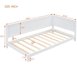 Twin Size Wood Daybed/Sofa Bed, White WF297689AAK