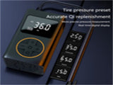 1pc Black 3600mAh Portable Car Inflation Pump, Intelligent Wireless Tire Inflation Pump, 19577869