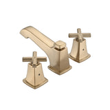 Two Handle Widespread High-arc Bathroom Faucet with Drain Assembly, Brushed Gold W122458935