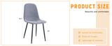 Luxury Simple Chair - Set of 4 Light Gray Linen-Cotton Material High Resilience Dining Chair with W1151P262614