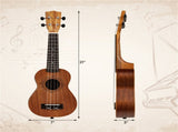 21" Solid Mahogany Ukulele with 151 Professional Tuners, Complete Starter Kit for Beginners 86084715