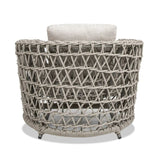 Everly 37.5" Woven Frame Barrel Deep Seating Patio Arm Chair, Oat Beige Axroma Olefin B2719P245982