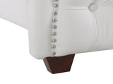 Marcella Upholstered Shelter Headboard Bed Set, King, Bright White Polyester B2719P238227