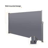 138" x 71''Retractable Side Awning, Waterproof & UV-Resistant, Privacy Screen Divider Roll Up W419P143091