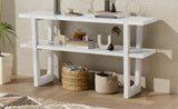 TREXM Retro Elegant Console Table with Marble-Effect Top and Versatile Storage Solutions for N715P196906K