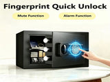 1.7 Cubic Foot Hidden Home Safe with Fingerprint & Digital Keypad Lock, Black, No Assembly Required 46207444