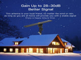 10000A 110V 40-860MHz 203dB 350&degRotation UV Dual-band Outdoor Antenna Black 01441372