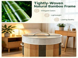 13.2 Gallon Bamboo Laundry Hamper with Lid & Removable Liner, Collapsible Dirty Clothes Basket with 48617882