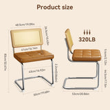 Natural Rattan Dining Chairs Set of 4, Modern Dining Room Chairs with Solid Wood Back for Kitchen W3010P298565