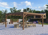 Old 82591044 10' x 12' Outdoor Wooden Pergola, Grape Vine Gazebo for Garden, Patio, Backyard & 67076176