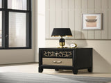 Selena Modern & Contemporary Nightstand Made with Wood in Black and Natural B009139127