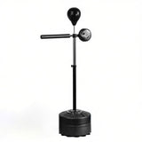 Black 64-81in Adjustable Free Standing Punching Bag Suction Cup Speed Reaction Bar Station for Home 59711389