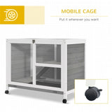 ZNTS Pet cage /Wood Rabbit Hutch-Gray （Prohibited by WalMart） 03906617