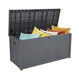 ZNTS 113gal 430L Outdoor Garden Plastic Storage Deck Box Chest Tools Cushions Toys Lockable Seat 81601752