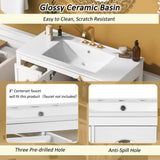 36-inch Bathroom Vanity 2 Soft Close Doors, Solid Wood Frame Modern Bathroom Storage Cabinet N710P223192K