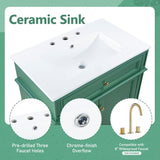 30" Bathroom Vanity with Sink, One Tip-out Drawer, Three Drawers, Door Shelf, Soft Closing Door, N759P227429G