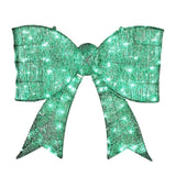 Pre-lit Outdoor Giant Bowknot Christmas Decoration, Lighted Metal Frame with 124 Green LED Lights, 98114794