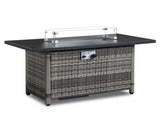 43-Inch Fire Table50000 BTU Gas Firepit with Volcanic Stone Black 42383466