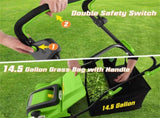 Corded Electric Lawn Dethatcher with 16-Inch Cutting Width, Wear-Resistant Wheels & Large Removable 82267826
