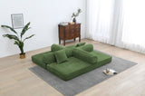 Convertible Sleeper Sofa Bed with Cylindrical Pillow - Corduroy Folding Mattress Couch with W3199P322614